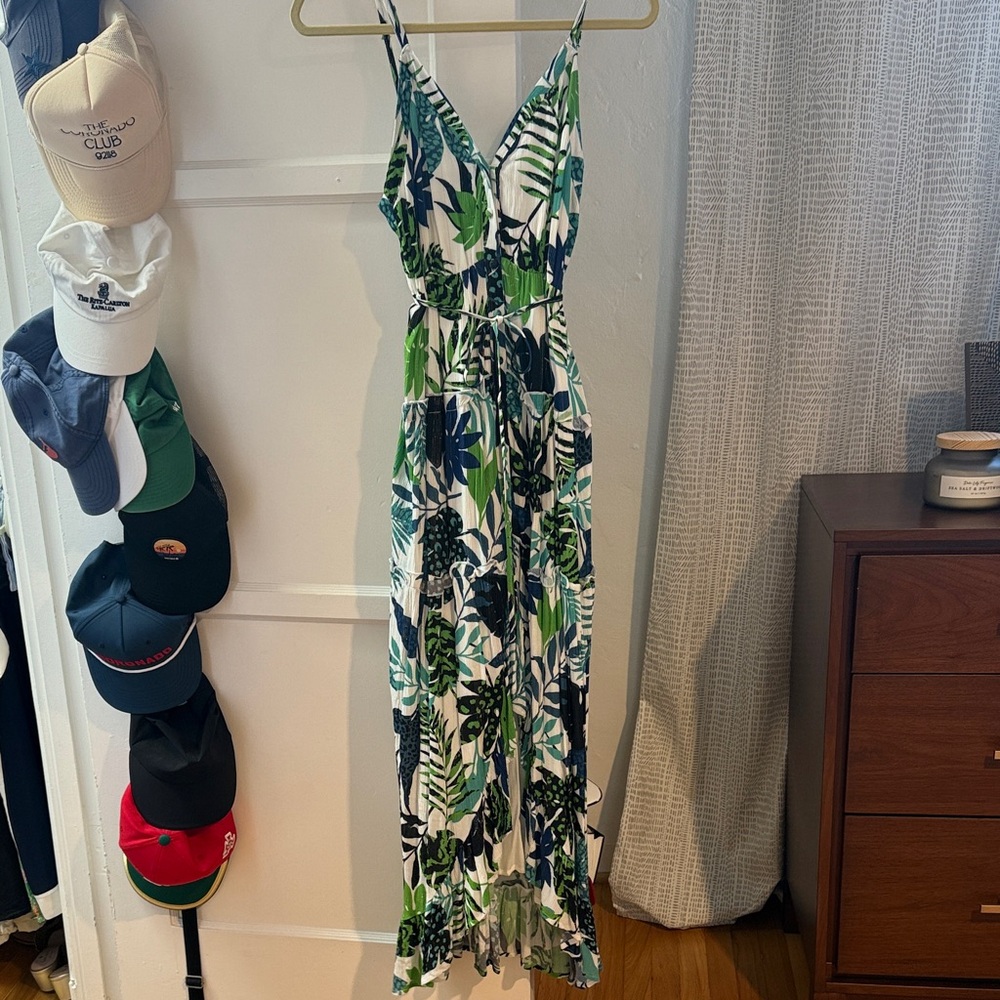 Tropical Green and Blue High Low Dress-never worn